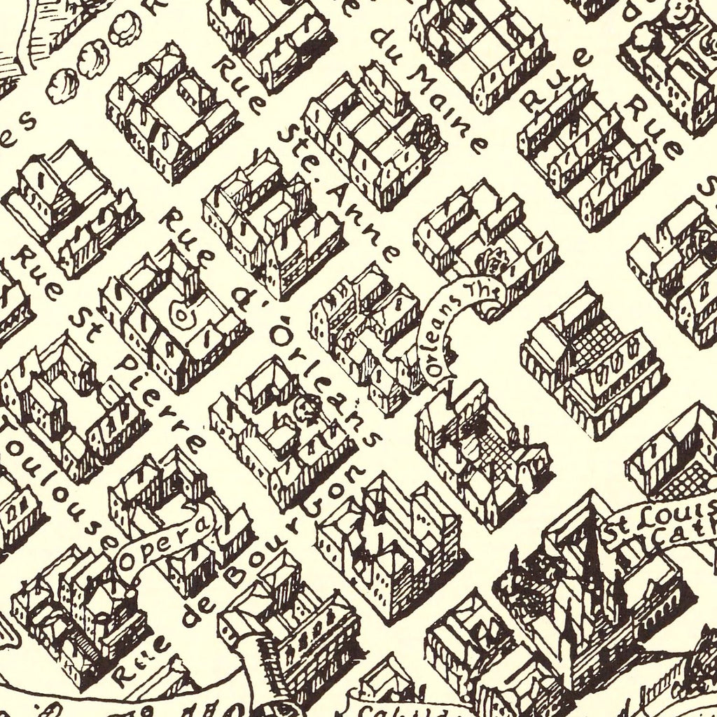 Vintage Map of New Orleans, Louisiana 1930