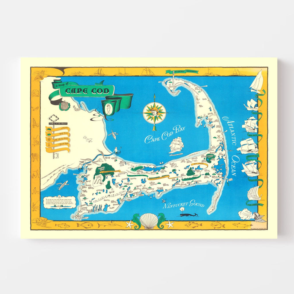 Vintage Map of Cape Cod, 1940