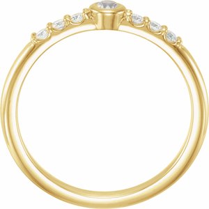 14K Yellow Gold Natural Blue Sheen Moonstone & 1/6 CTW Natural Diamond Stackable Ring