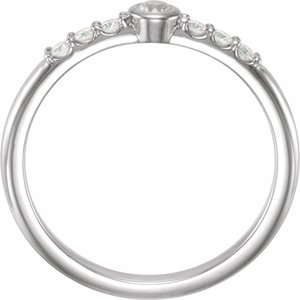 Platinum Natural Blue Sheen Moonstone & 1/6 CTW Natural Diamond Stackable Ring