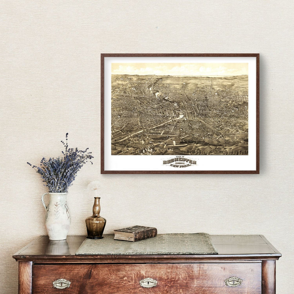 Vintage Map of Rochester, New York 1880