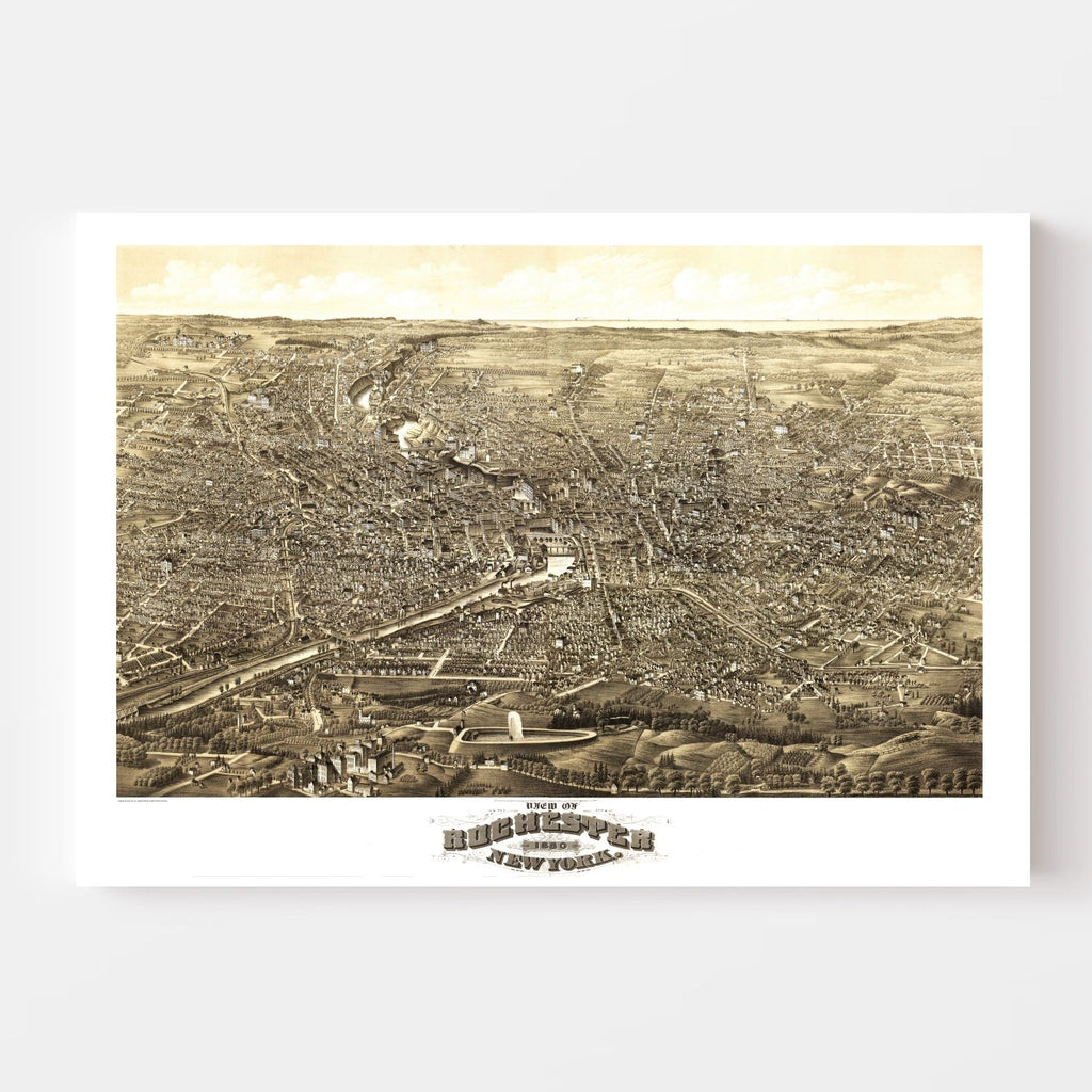 Vintage Map of Rochester, New York 1880