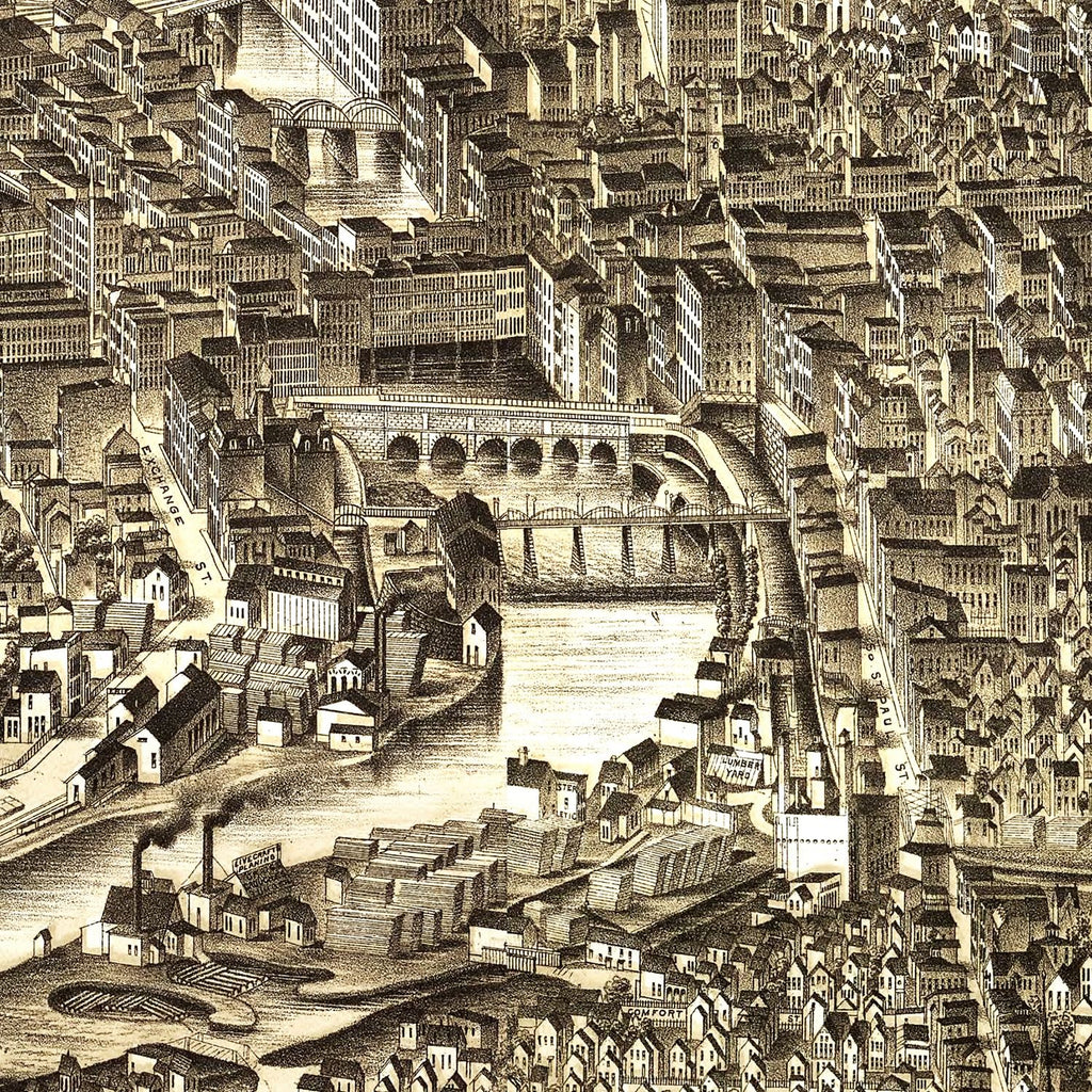 Vintage Map of Rochester, New York 1880