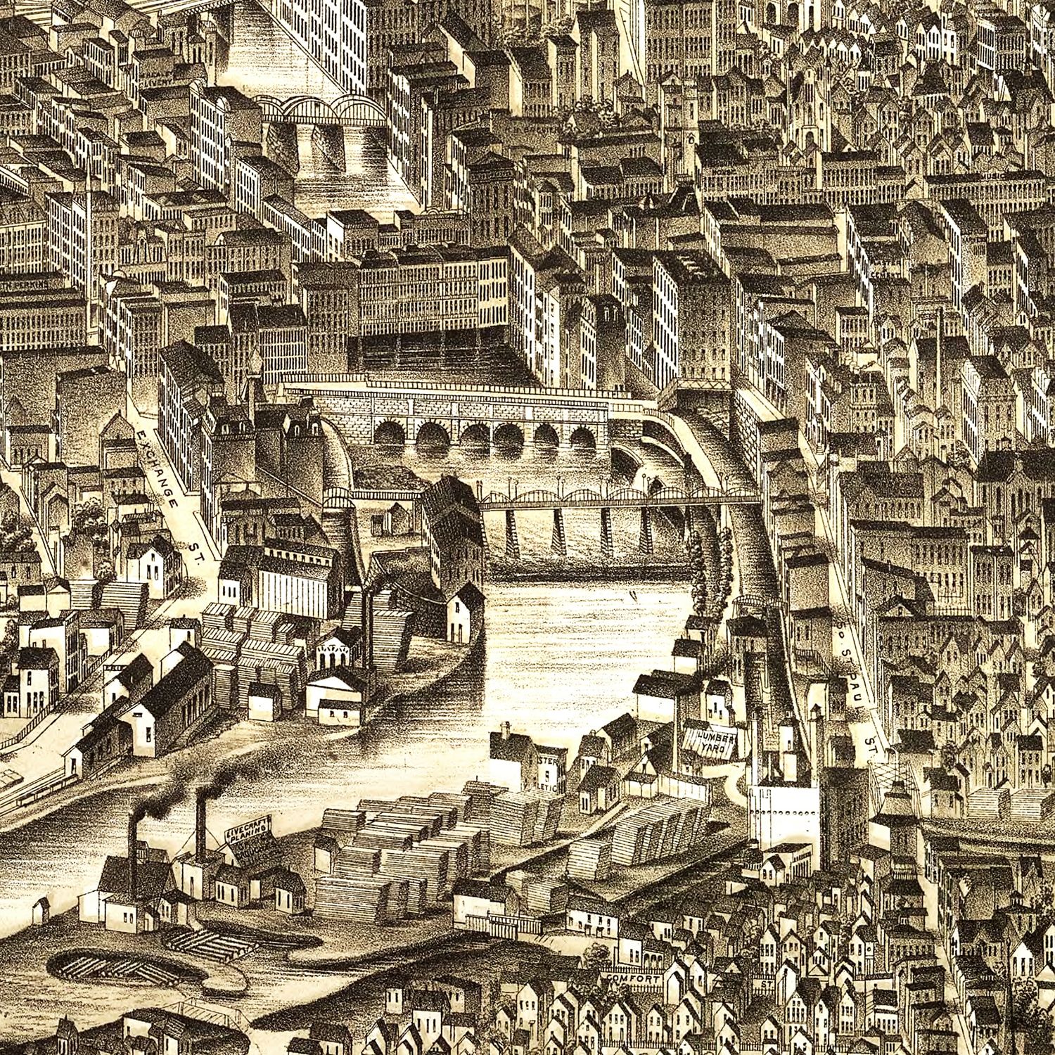 Vintage Map of Rochester, New York 1880