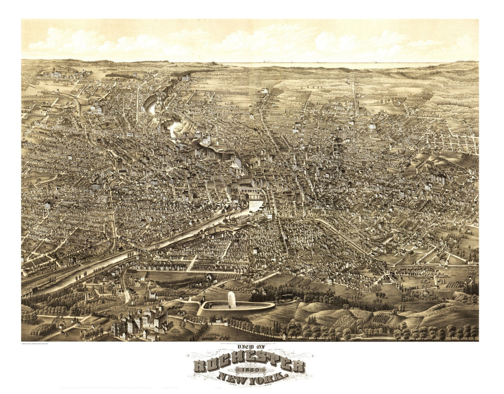 Vintage Map of Rochester, New York 1880