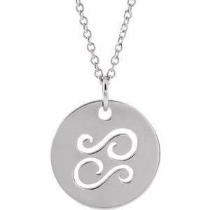 Platinum Cancer Zodiac Disc 16-18" Necklace