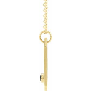 14K Yellow Gold Natural Black Spinel & .01 CTW Natural Diamond Aquarius Constellation 16-18" Necklace