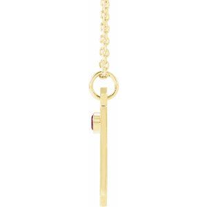 14K Yellow Gold Natural Mozambique Garnet & .01 CTW Natural Diamond Pisces Constellation 16-18" Necklace