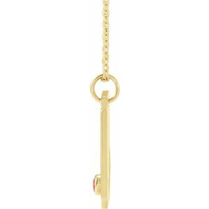 14K Yellow Gold Natural Mexican Fire Opal & .01 CTW Natural Diamond Taurus Constellation 16-18" Necklace