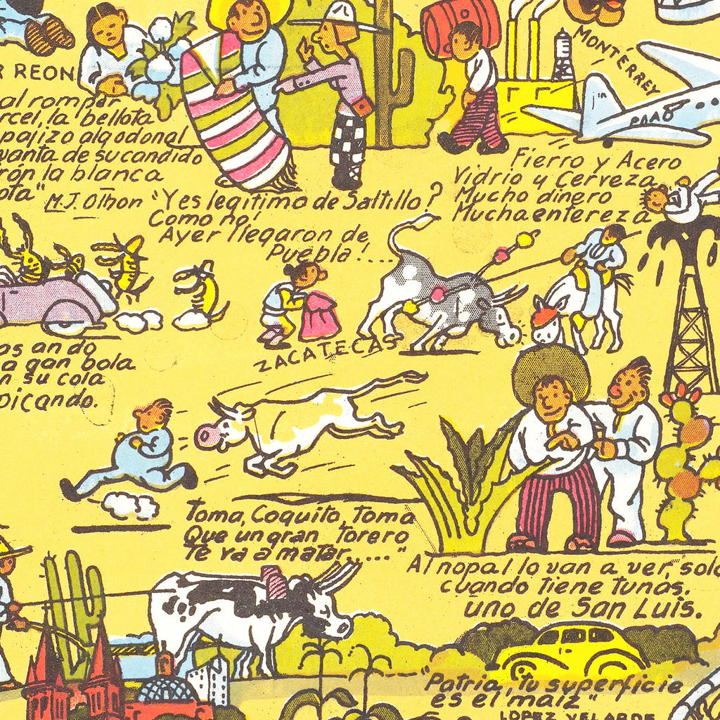 Vintage Pictorial Map of Mexico, 1938