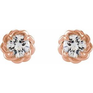 14K Rose Gold 1/5 CTW Natural Diamond Claw-Prong Rope Earrings – image 2