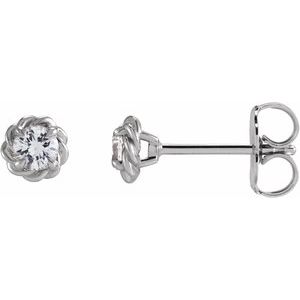 14K White Gold 1/5 CTW Natural Diamond Claw-Prong Rope Earrings