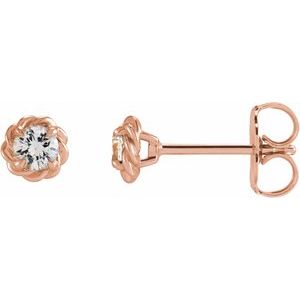 14K Rose Gold 1/5 CTW Natural Diamond Claw-Prong Rope Earrings