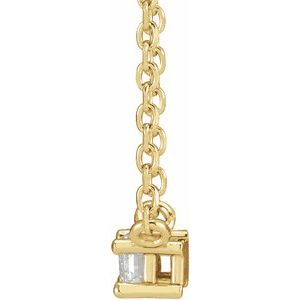 14K Yellow 1/8 CT Natural Diamond Solitaire 18" Necklace
