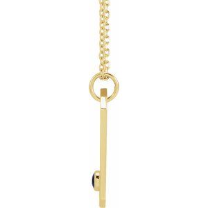 14K Yellow Gold Natural Blue Sapphire & .01 CTW Natural Diamond Capricorn Constellation 16-18" Necklace