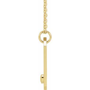 14K Yellow Gold Natural Citrine & .01 CTW Natural Diamond Leo Constellation 16-18" Necklace