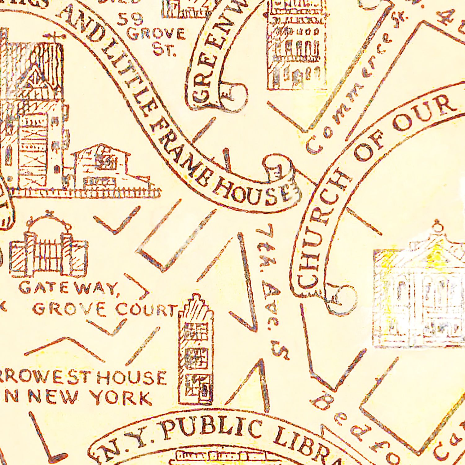 Vintage Map of Greenwich Village, New York 1934