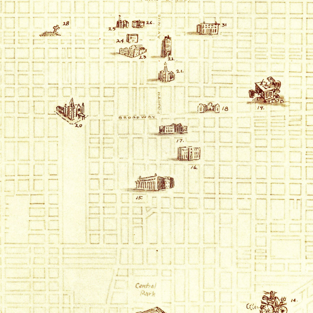 Vintage Map of Louisville, Kentucky 1934