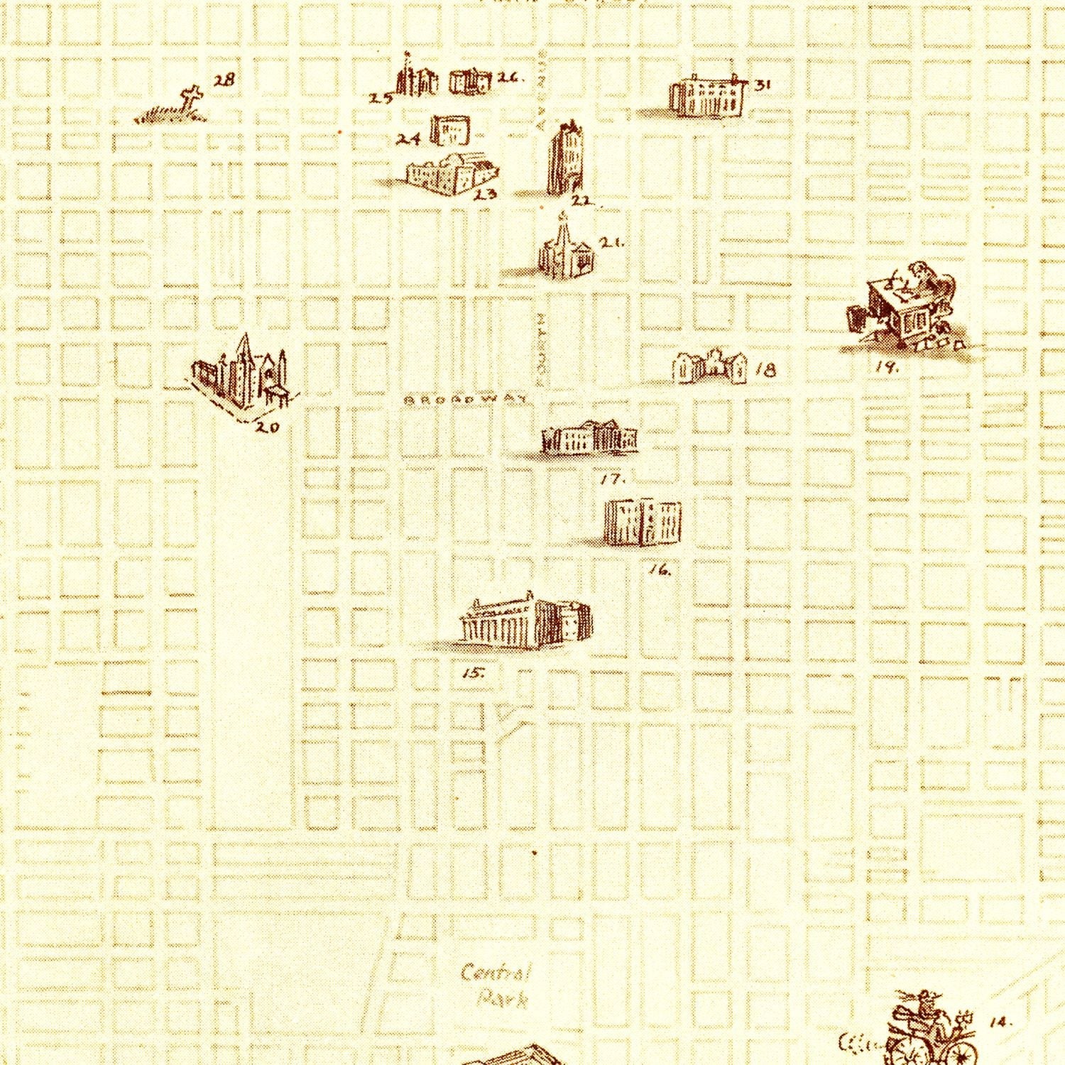 Vintage Map of Louisville, Kentucky 1934