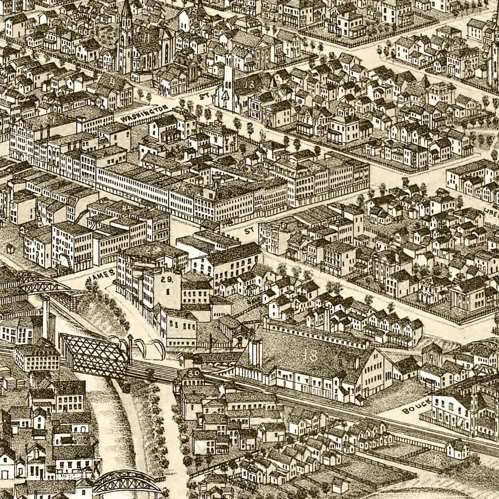 Vintage Map of Rome, New York 1886