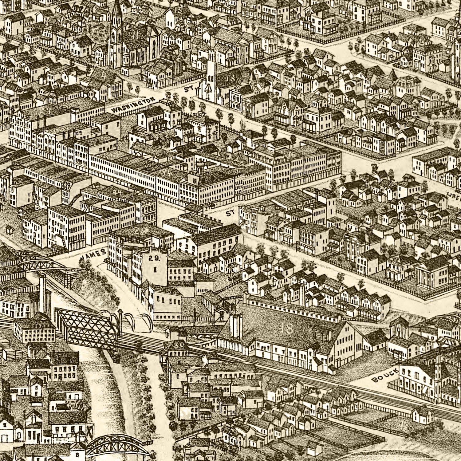 Vintage Map of Rome, New York 1886