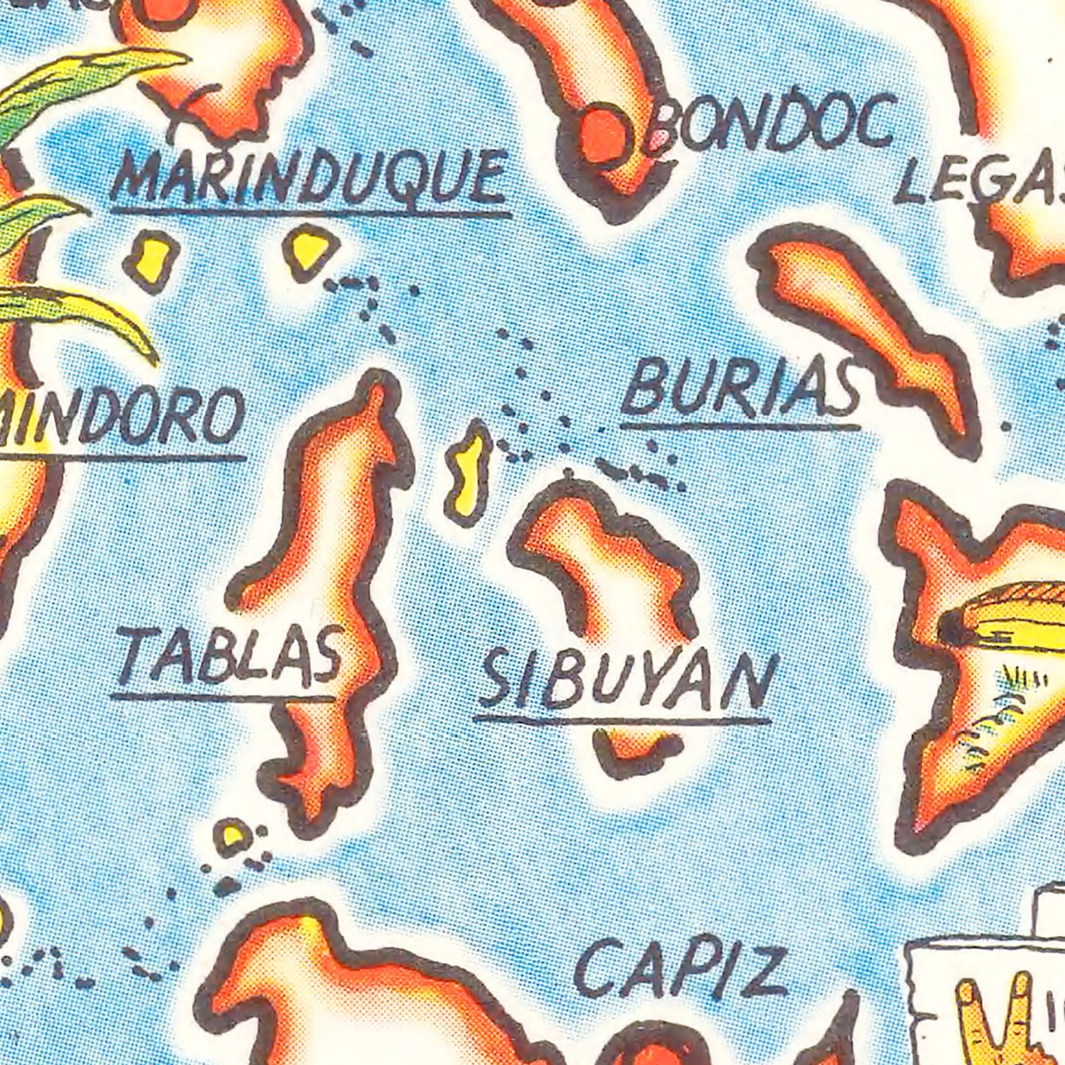 Vintage Map of Philippines 1945