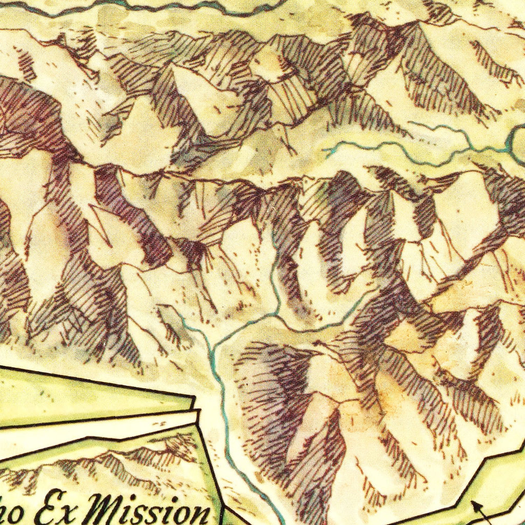 Vintage Map of Ventura County, Pennsylvania 1965