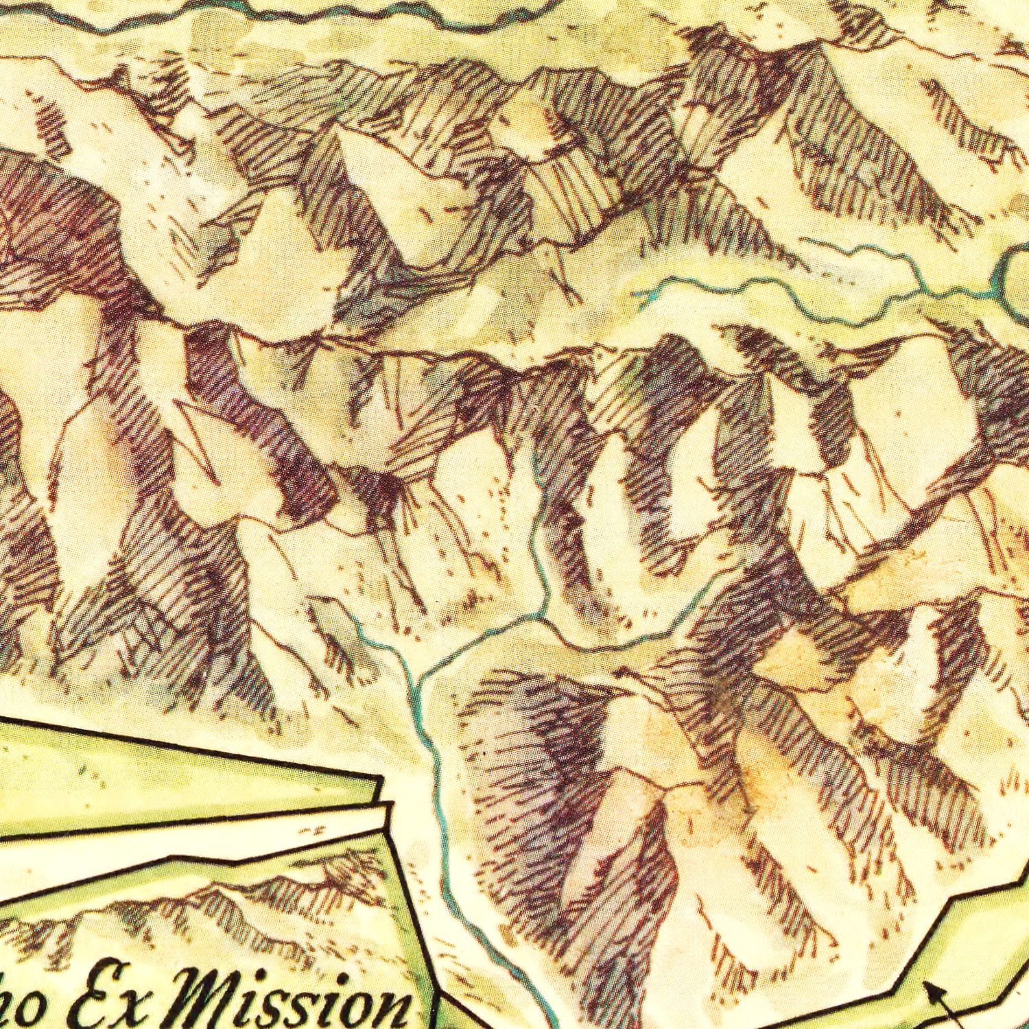 Vintage Map of Ventura County, Pennsylvania 1965