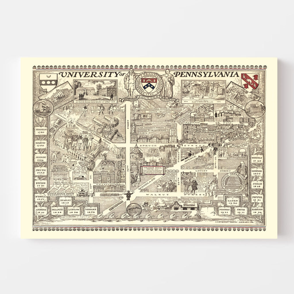 Vintage Map of University of Pennsylvania, 1933