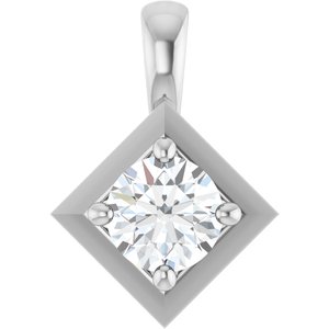 10K White Gold 4.4 mm Round Charm/Pendant Mounting