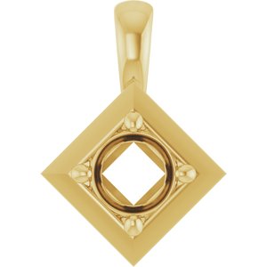 10K Yellow Gold 4.4 mm Round Charm/Pendant Mounting – image 2