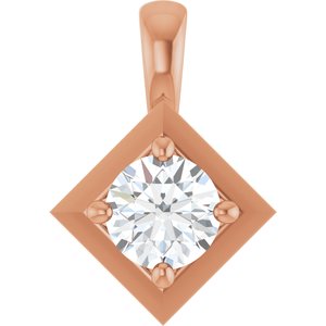 18K Rose Gold 4.4 mm Round Charm/Pendant Mounting