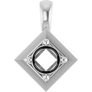18K White Gold 4.4 mm Round Charm/Pendant Mounting – image 2