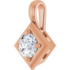 18K Rose Gold 4.4 mm Round Charm/Pendant Mounting – image 3
