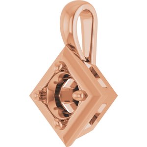 14K Rose Gold 4.4 mm Round Charm/Pendant Mounting – image 4