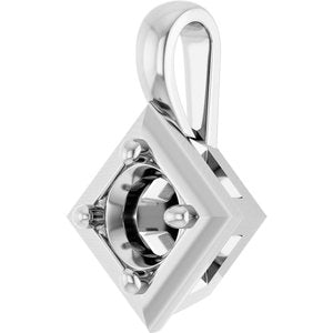 18K White Gold 4.4 mm Round Charm/Pendant Mounting – image 4