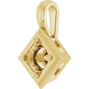 14K Yellow Gold 4.4 mm Round Charm/Pendant Mounting – image 4