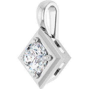 18K White Gold 4.4 mm Round Charm/Pendant Mounting – image 3