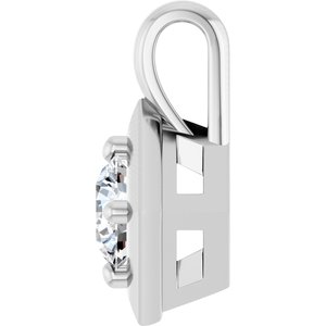 14K White Gold 4.4 mm Round Charm/Pendant Mounting – image 5