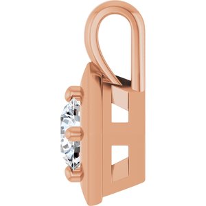 14K Rose Gold 4.4 mm Round Charm/Pendant Mounting – image 5