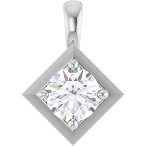 14K White Gold 5.2 mm Round Charm/Pendant Mounting
