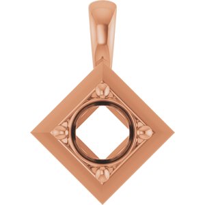 18K Rose Gold 5.2 mm Round Charm/Pendant Mounting – image 2