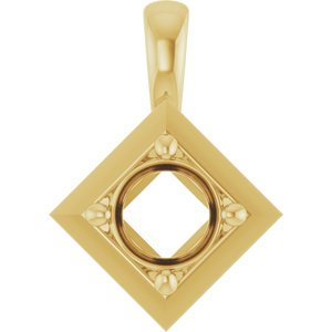 10K Yellow Gold 5.2 mm Round Charm/Pendant Mounting – image 2