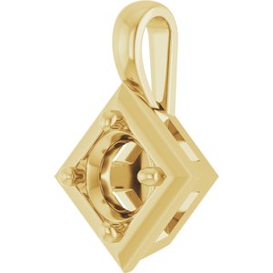 10K Yellow Gold 5.2 mm Round Charm/Pendant Mounting – image 4