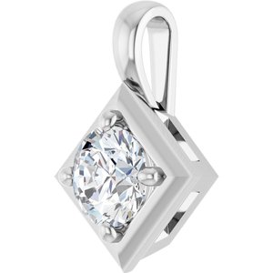14K White Gold 5.2 mm Round Charm/Pendant Mounting – image 3