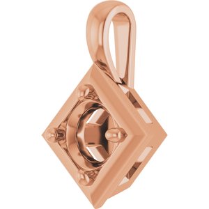 14K Rose Gold 5.2 mm Round Charm/Pendant Mounting – image 4