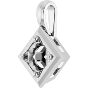 Sterling Silver 5.2 mm Round Charm/Pendant Mounting – image 4