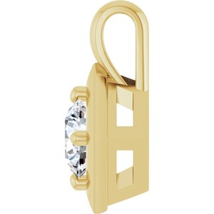 18K Yellow Gold 5.2 mm Round Charm/Pendant Mounting – image 5