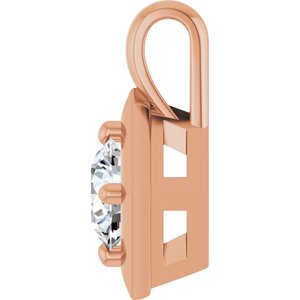 14K Rose Gold 5.2 mm Round Charm/Pendant Mounting – image 5