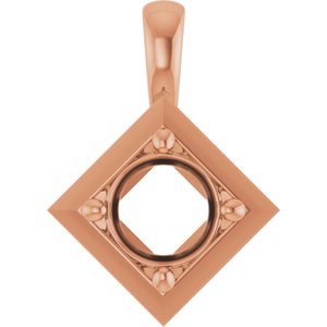 14K Rose Gold 6 mm Round Charm/Pendant Mounting – image 2